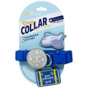 Wholesale - DOG COLLAR W/3PK PATCHES BON BLUE, UPC: 191205518145